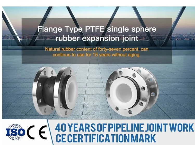 Huayuan Coupling Expansion Pipeline Flexible Rubber Joint For Water Supply Din Standard Molded Expansion PTFE Rubber Joint