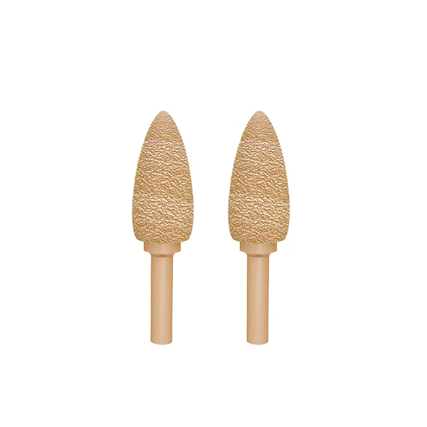 Hot Sell Brazed VacuumBullet Shape Round Head Grinding Polishing  Diamond  Grinding Stone