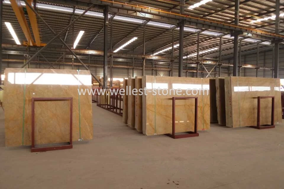 Fantastic gold glazed slab marble tile for living room decoration marble stair tiles
