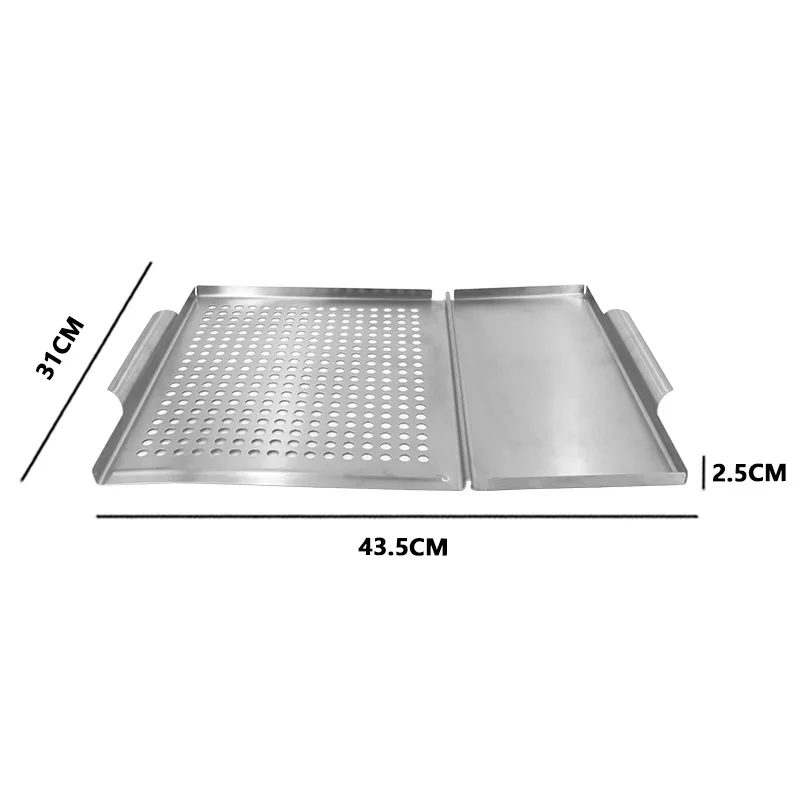 New Product Cooking Tools Outdoor BBQ Saver Tray Stainless Steel Grill Tray