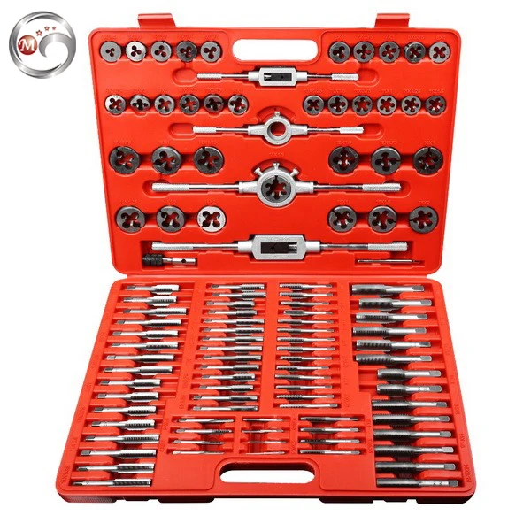 GOLDMOON 40pcs 110PCS Thread Tap and Circular Die kit with HSS TiN coating for M3 M4 M5 M6 M7 M8 Coarse Fine thread bolt