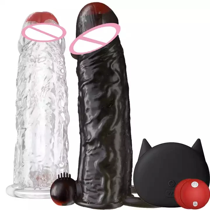 Black Wolf Wireless crystal male set charging 10 frequency conversion penis lengthening thick double vibration penis orgasm