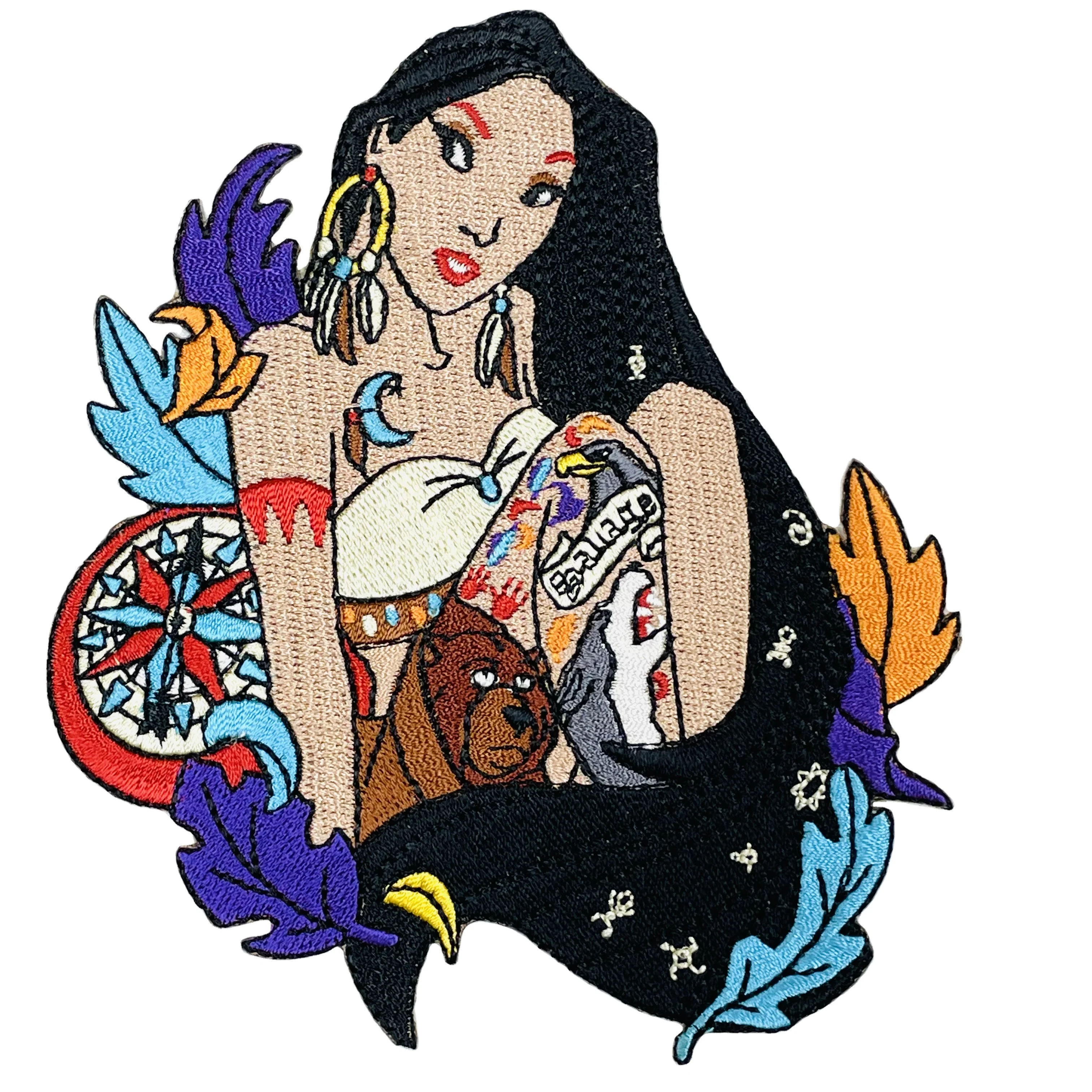 High Quality  Free Sample Custom Embroidery Iron Patches Sew on Garment Embroidery Clothing  Patch for Clothing for Hat