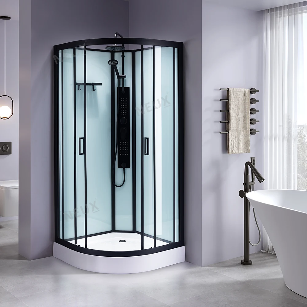 Modern Tempered Glass fast Installation Corner Bathroom Shower Box Shower Cabin Sector Sliding Door Shower Room