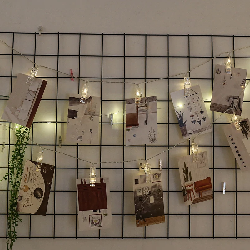 Battery Operated Waterproof Colored led garland card photo clip led string light