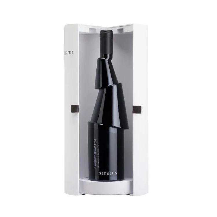 Customize Logo Unique Design Double Door Magnetic Closure Premium Luxury Paper Rigid Cardboard Packaging Wine Gift Box