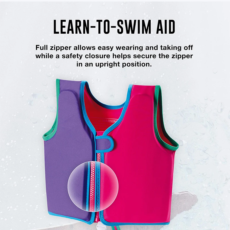 Neoprene EPE Foam Kids Life Jacket Water Sport Buoyancy Swim Vest Pink Color Children Learn To Swim Life Vest