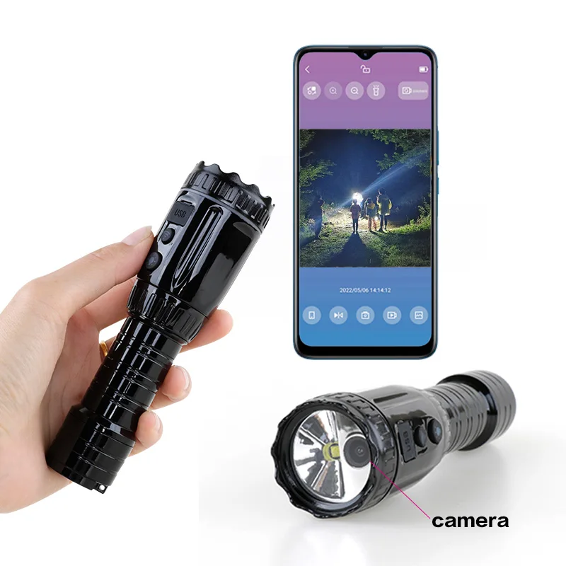 Camping WIFI Flashlight Portable Recorder Camera Outdoor Tactical Rechargeable Flashlights For Hiking
