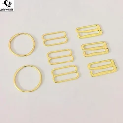 SGS good quality 20mm zinc alloy bra metal adjuster gold ring slider and hook