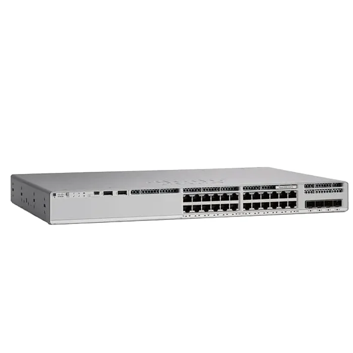 Оригинальный 24-портовый гигабитный коммутатор Ethernet, 4x1 г, восходящая линия связи, 10 г, емкость, управляемая POE SFP волоконно-оптическая однолетняя Штабелируемая C9200L-24T-4G-E