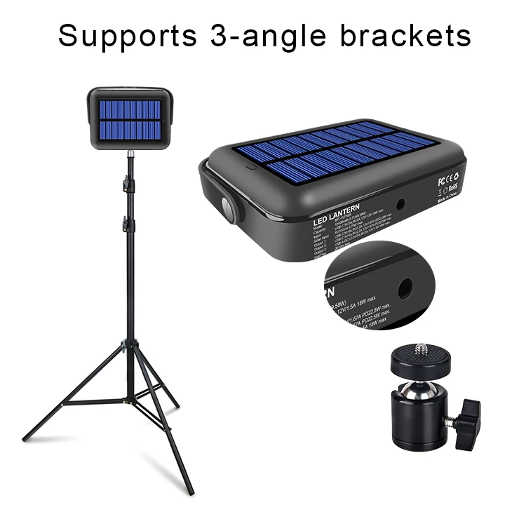 Portable mini Solar outdoor Led USB Rechargeable multifunctional camping light tent lanterns Emergency power bank for phone