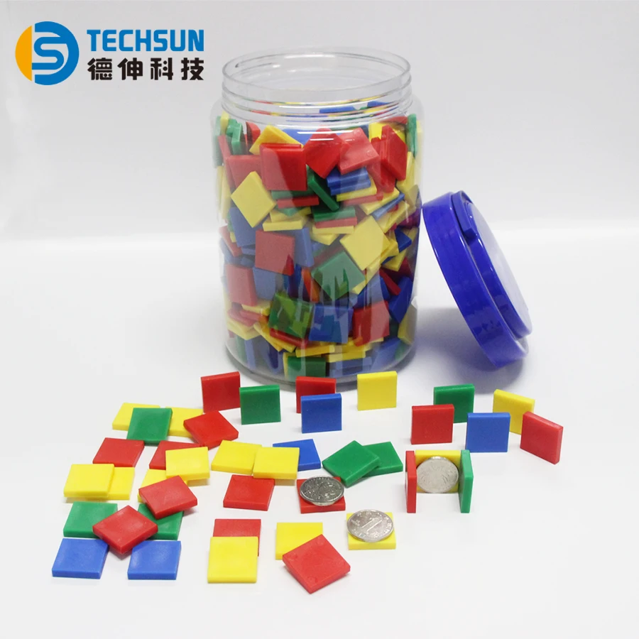 Educational Toy Plastic Color Square Tiles Math Toy Learning Resources 1 Inch Color Tiles for Kids