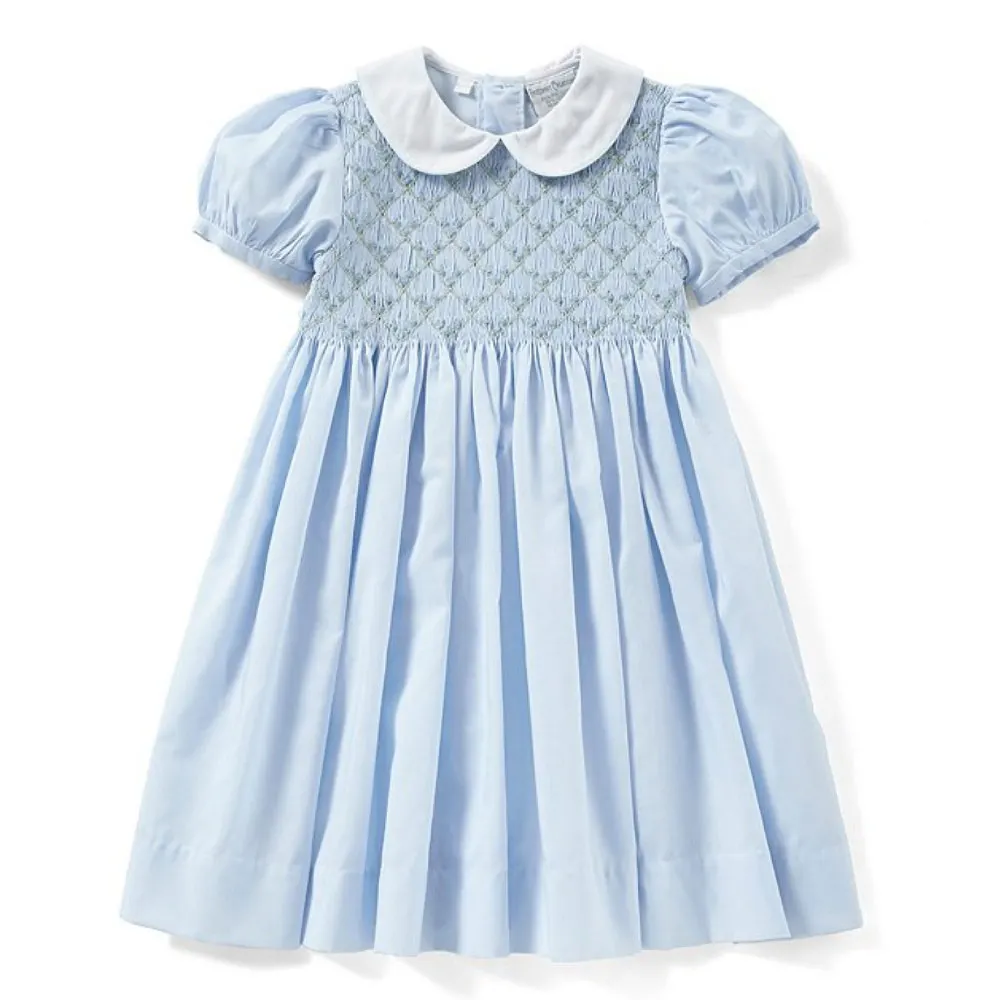 New Arrivals Kids Baby Girls Twirls Smocked Children Clothing Dresses Handmade Fashion Boutique Clothing Kids Smocked Dresses