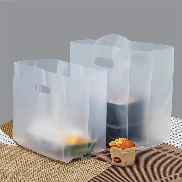 High Quality Transparent Portable Degradable Plastic Bag Custom Takeaway Packaging Plastic Bag