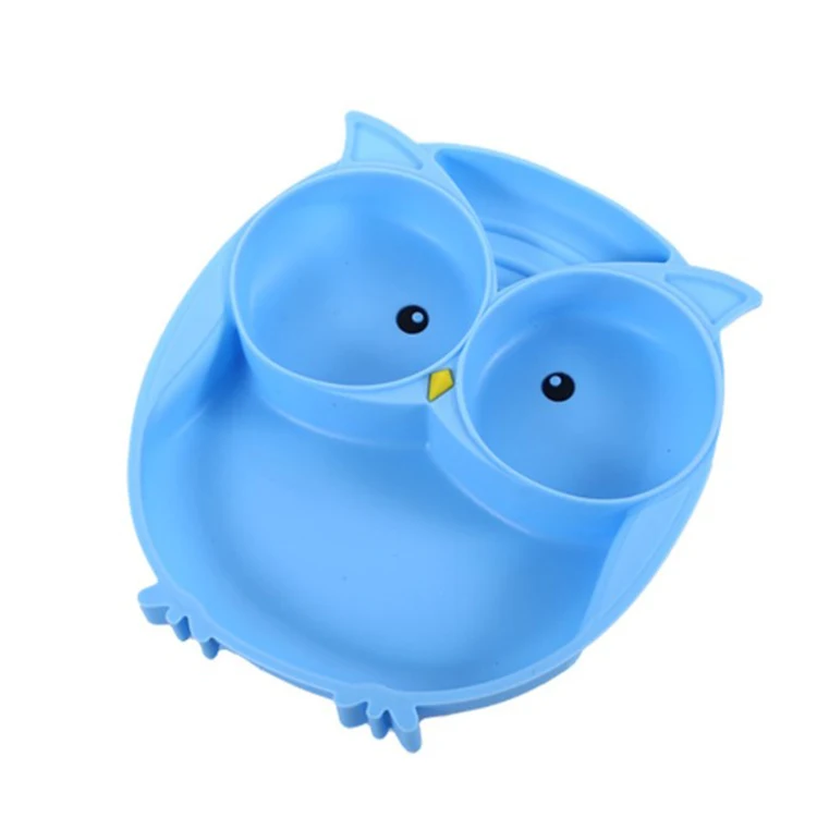Лидер продаж, силиконовая детская тарелка, креативная многофункциональная силиконовая тарелка с присоской, миска для кормления ребенка с ложкой и вилкой