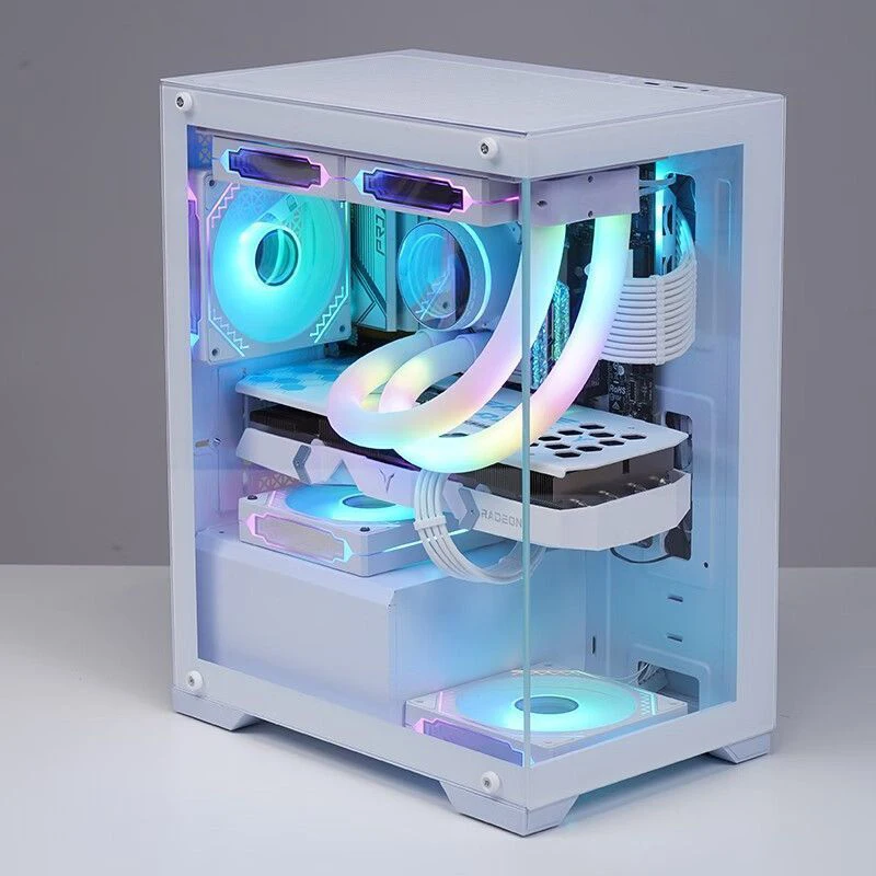 Herder OEM Mini Pc Case ATX Case Tempered Glass Desktop Cabinet Computer Gaming PC Case