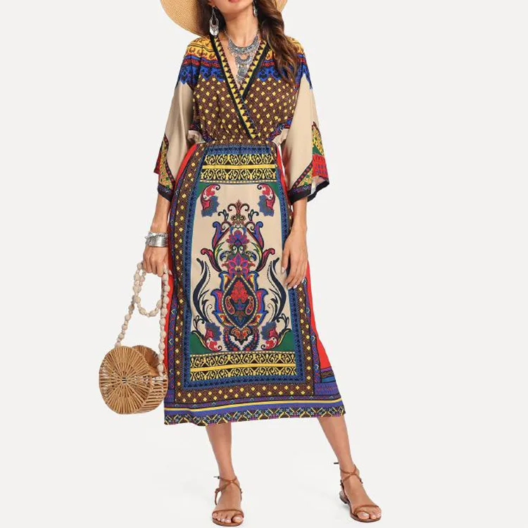 Fashion Women Plus Size Print Dress Traditional African Long Dress