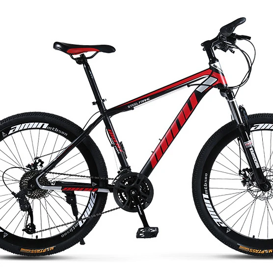 Carbon Steel Mountain bike 24/26 inch disc brake shock absorption bicycle for men and women
