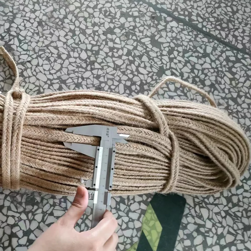 Flat Braided Jute Twine 12mm Wide Natural Jute Cord Rope for shoes