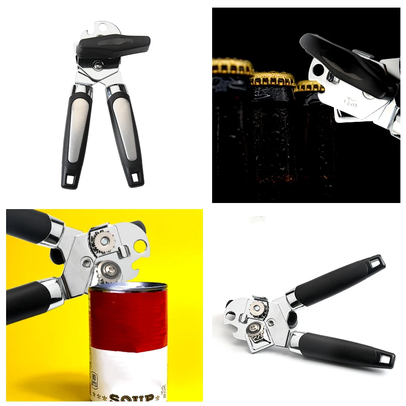 High Quality 3-in-1 Multifunctional Stainless Steel Sharp Blade Beer Bottle and Can Opener Wine Bottle Opener