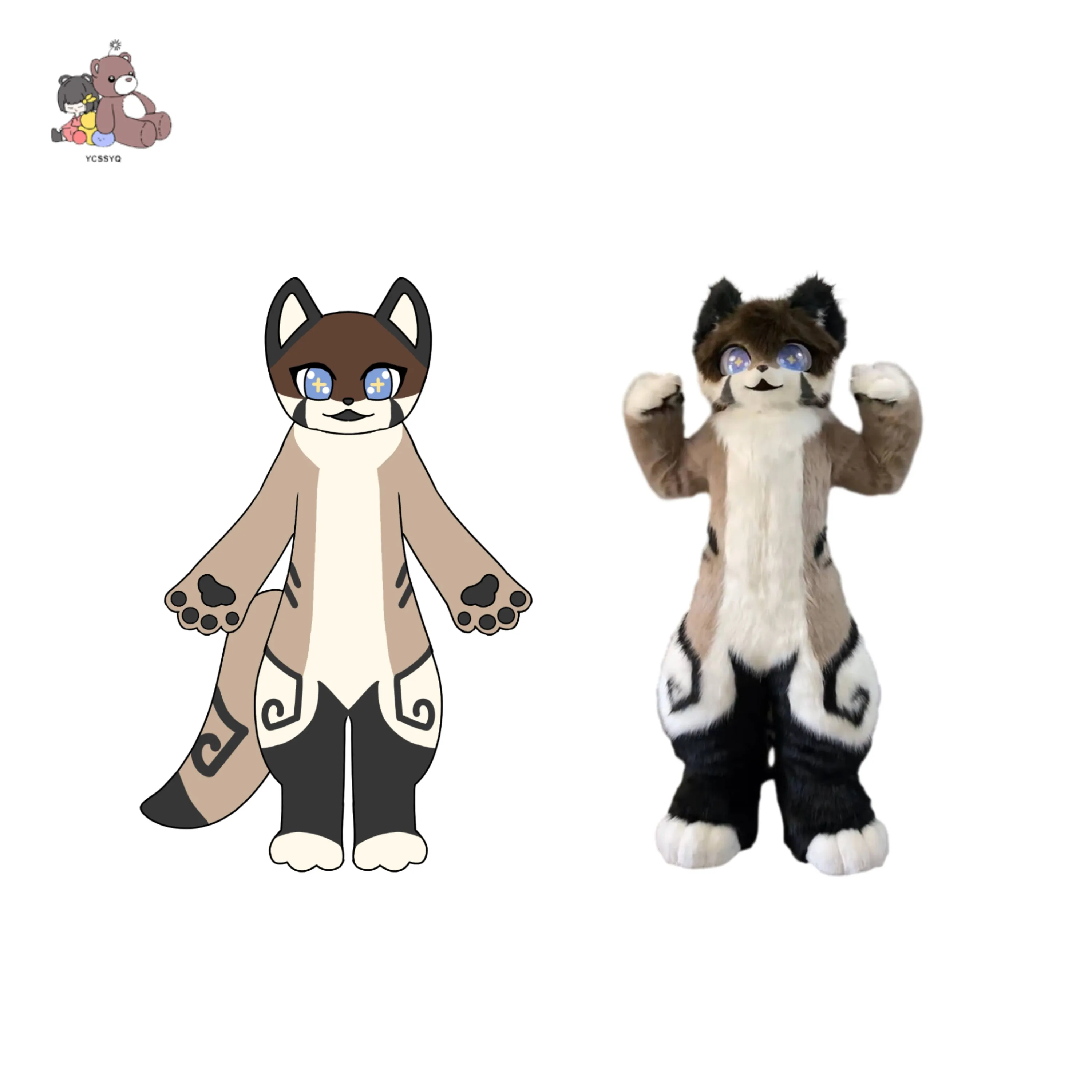 Custom Cosplay Furryart Fan Cute Stuffed Plush Orc Suit Furry Costume Funny Life Animal Cartoon Mascot Uniform