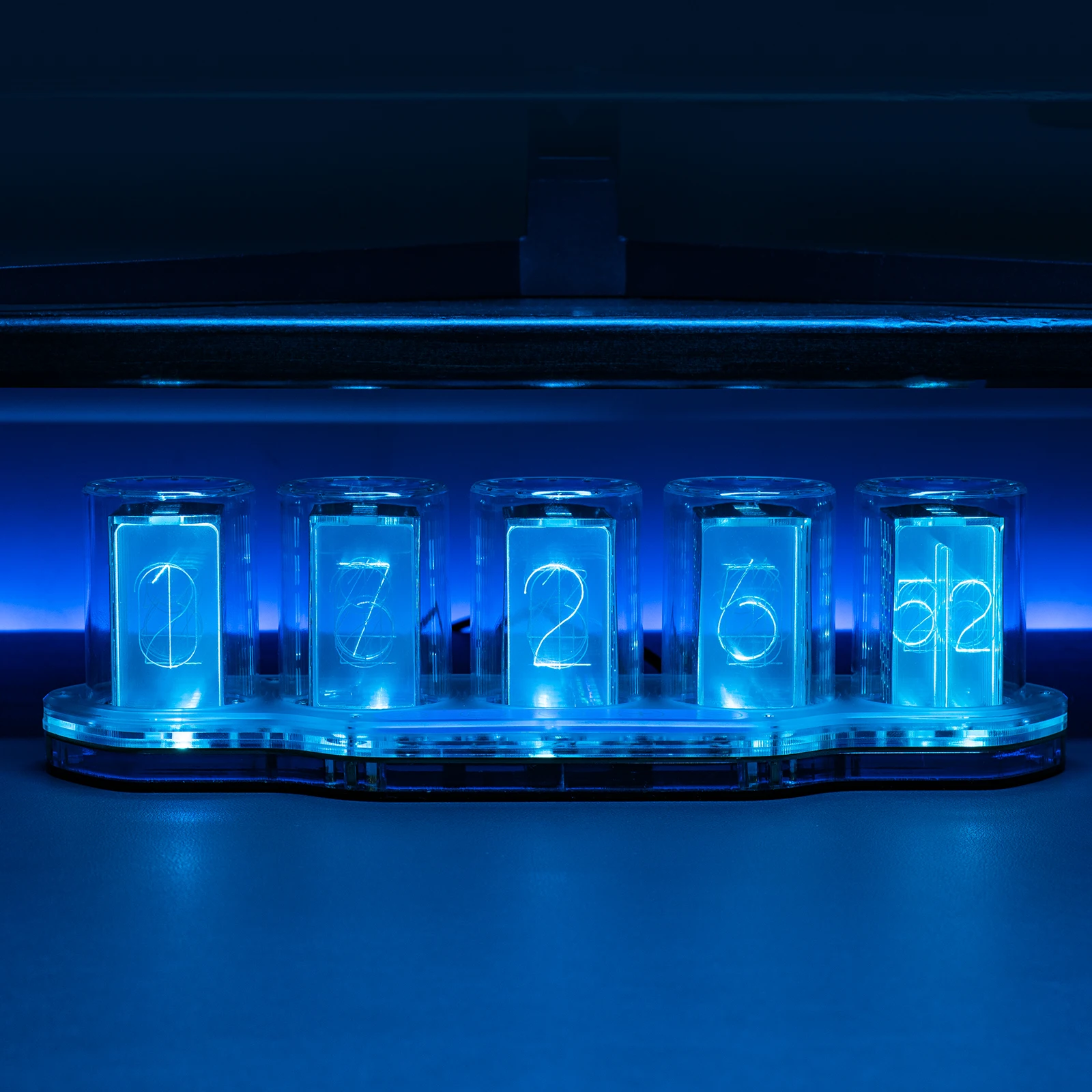 LED Light Nixie Tube Clock Simulation Gift Digital RGB 7 Colors 6 Display Modes Acrylic Glow Home Gaming Table Decoration Timer