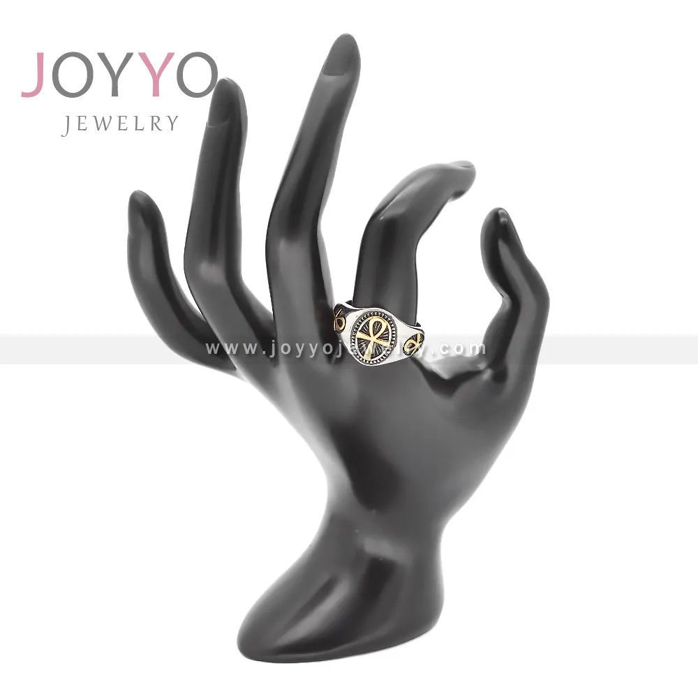 Factory Manufacturer Ankh Ring Silver Gold Mens Stainless Steel Signet Ring for Men