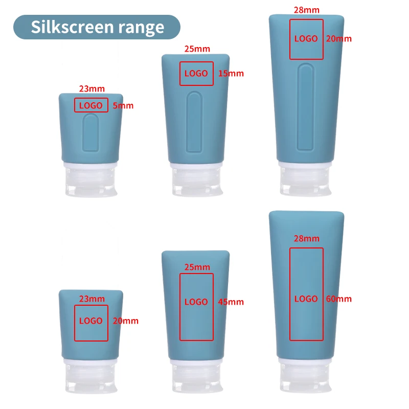 Custom Portable Leak Proof Squeezable Refillable Set Cosmetic Containers Lotion Shampoo Silicone Travel Bottles for toiletries