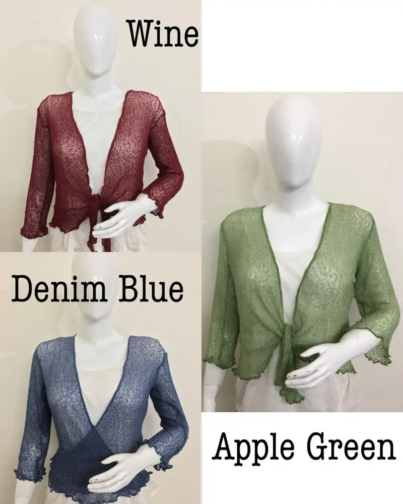 Best Selling Exclusive V-Neck Wrap-Up Top IKAT BALI Knitting Pattern New Bali Shrug Bolero Cardigan Plus Size Short OEM Supply