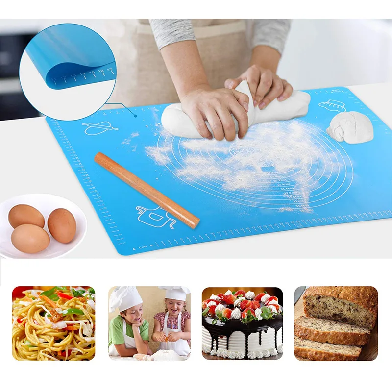 Extra Large 60x40 cm non-slip silicone macaron fondant dough kneading mat