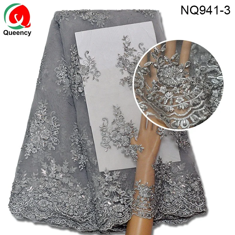 
Beading Lace Women Club Dress African American French Net Lace Fabric embroidery fashion wedding cloth 