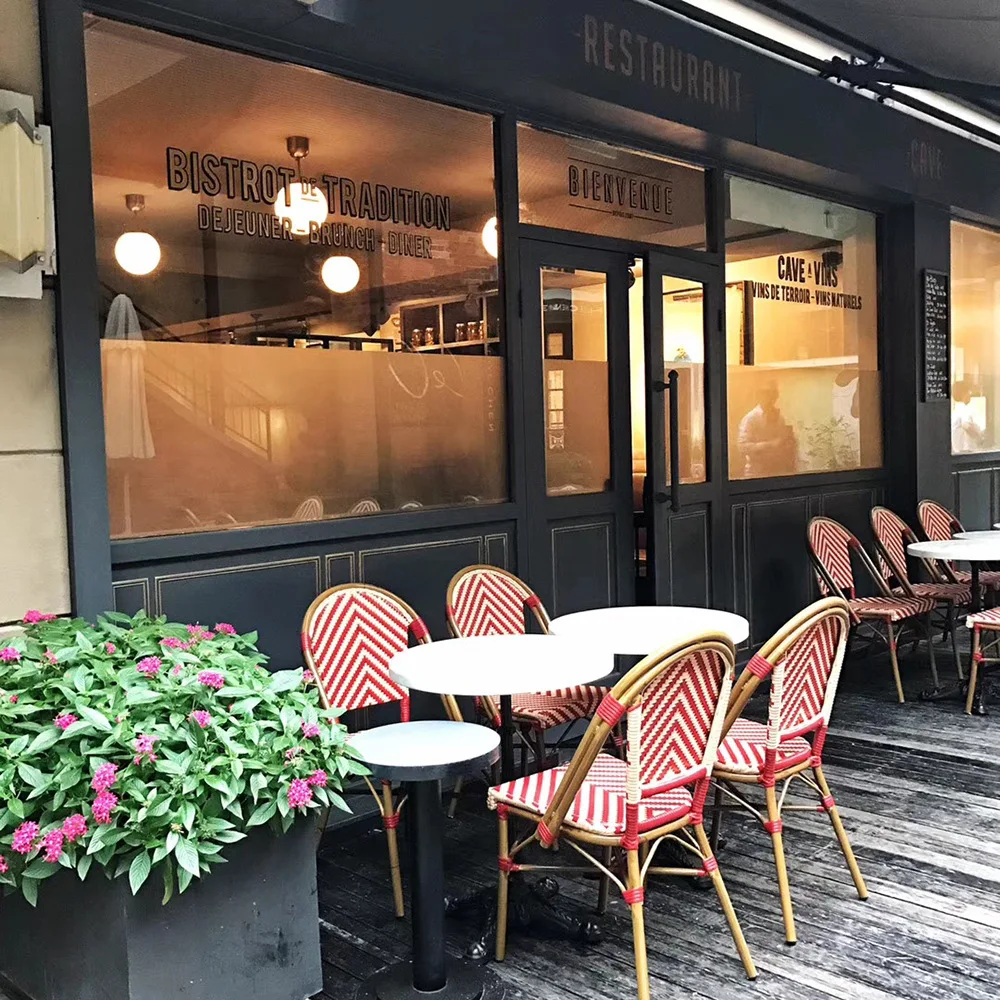 aluminum outdoor chair  rattan nordic style comfortable restaurant dining chair