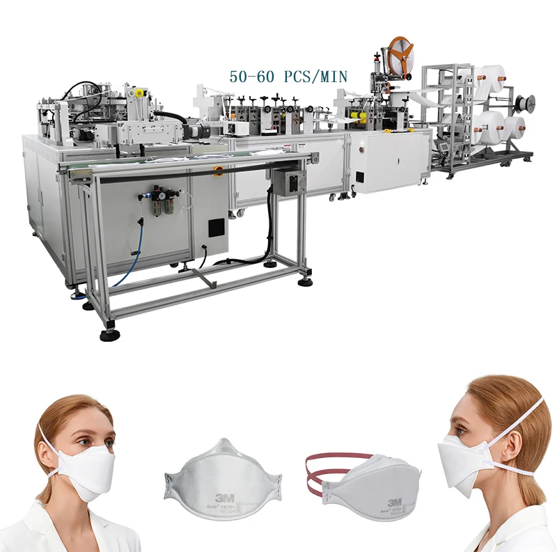 High speed 100 PCS N95 KF94 medical mask making machine face mask production equipment