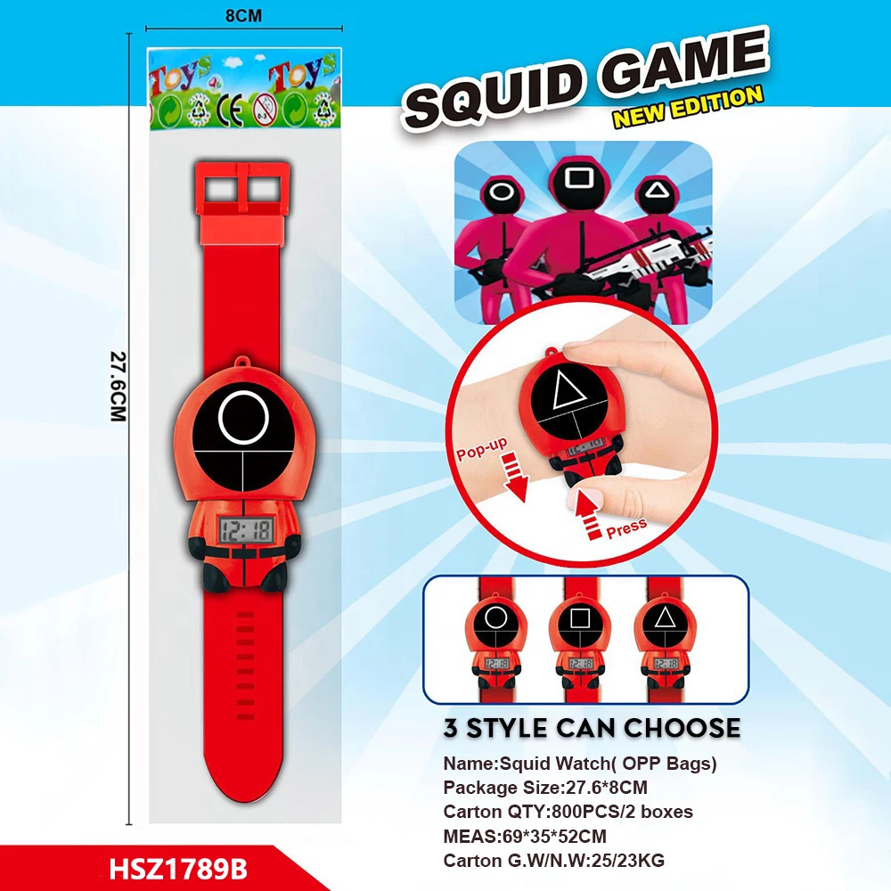 2021 Hot Korean Thriller Tv Series Horror Squid Game Cosplay Halloween costumes props digital watch