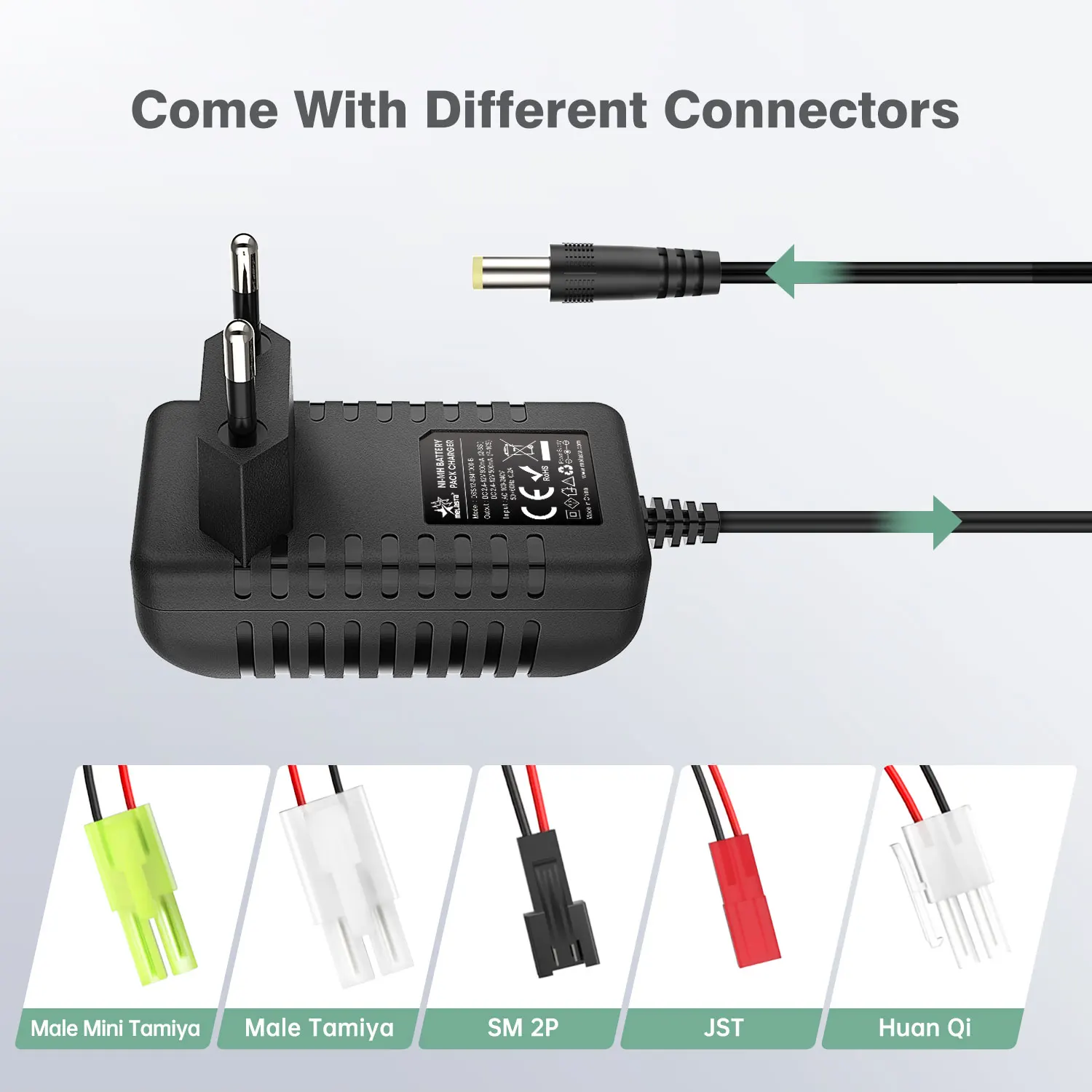 High Quality 2-10s 2.4v-12v Nimh Nicd Battery Charger With 6 Connectors For Car Boat Drone Model Universal Rc Charger