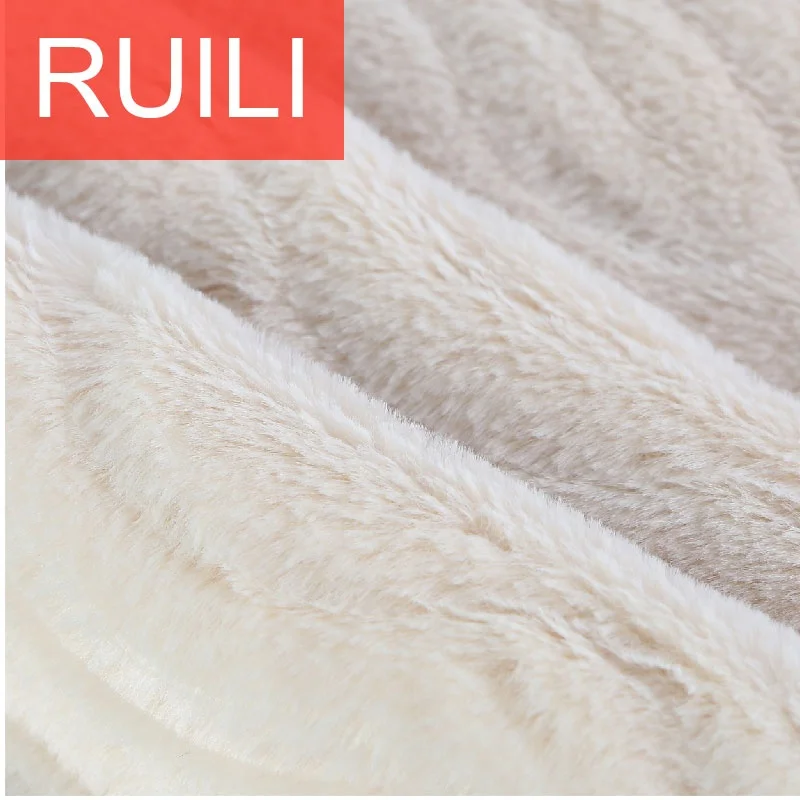 100% polyester material 10mm pile length cutting wave faux fake rabbit fur cloth