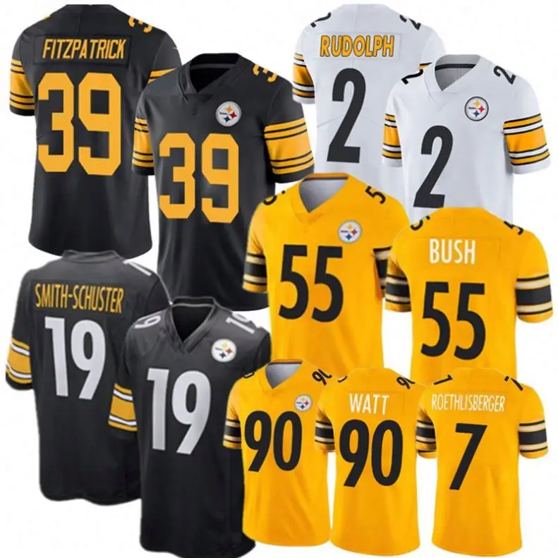 39 MINKA fitzпатрик Джерси 19 Juju Smith-Schuster 2 Мейсон Рудольф 55 Devin Bush T.J. Футбольные майки Watt