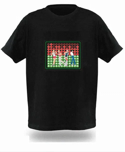 Fashion EL product shirts led flashing light display equalizer  el panel led t-shirt for adult party favors