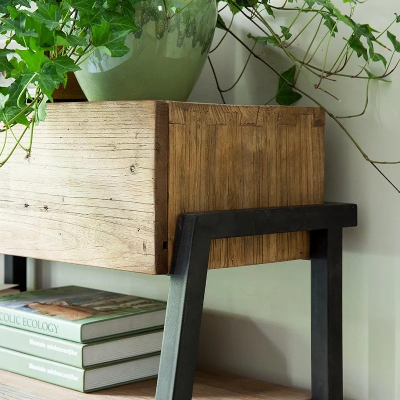 Furniture factory industrial style sideboard reclaimed furniture rustic metal wooden multi-purpose sideboard