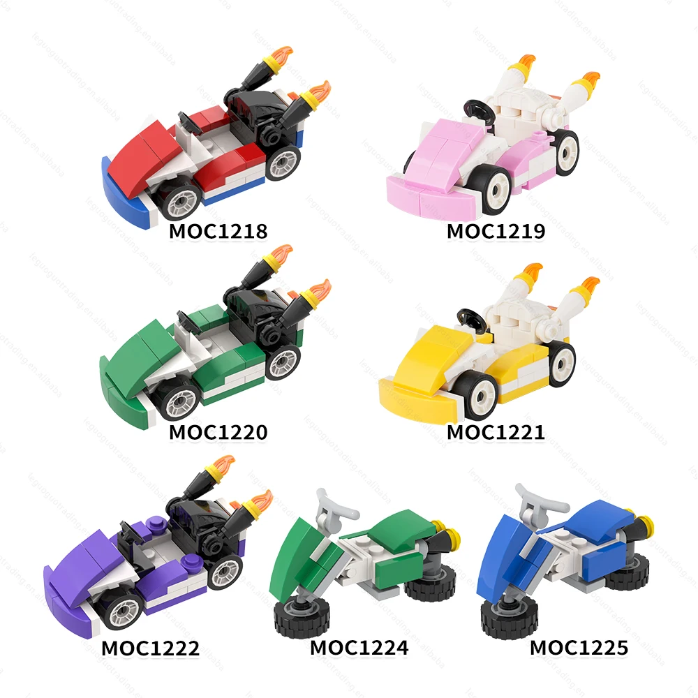 MOC1218-1222 Марио Карт с Луиджи Принцесса Персик Wario Waluigi Supermario игра собирать развивающие строительные блоки детские игрушки
