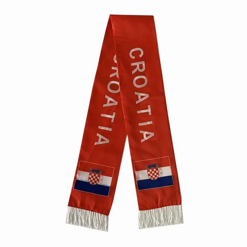 custom new design  Croatia flag scarf football game fans scarf national flag painted print scarf