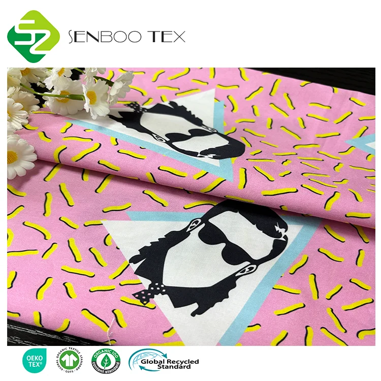 100% Organic Cotton Woven Fabric Best Quality Printed 100 GSM Poplin for Shirts Pillow Lining Skirts Dot Pattern Combed Yarn
