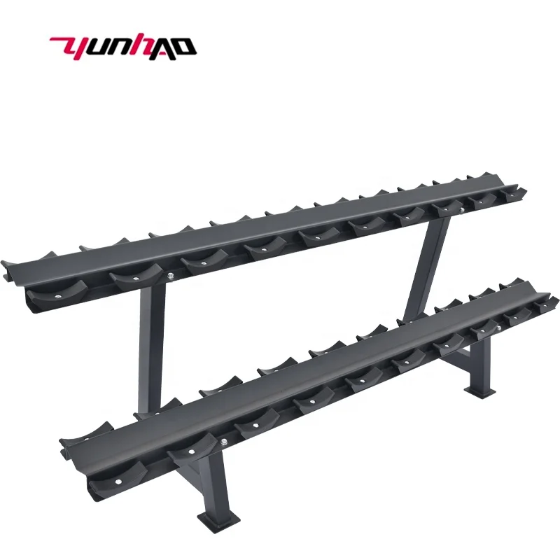 Hot Selling Professional Sport Equipment 2.5KG-50KG 2 Tier 10 pairs Round Dumbbell Rack Stand