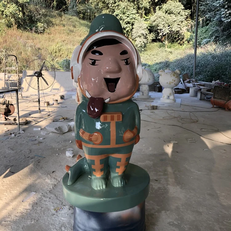 Cartoon of dinosaur shape FRP animal model sculpture Outdoor space astronaut figure statue Resin decorative ornaments factory