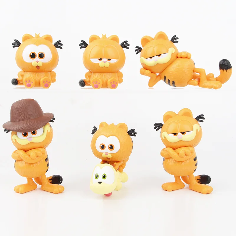 Zealed 6 Pieces/Set Exotic ExoticShorthair Gaffey Cat Collection PVC Model Action Figure Cartoon Cute Doll Toys Wholesale