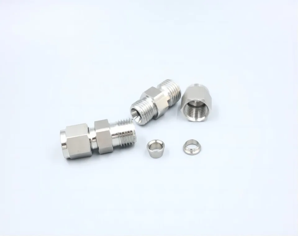 SS304 stainless steel 6mm tube to 1/4 BSP Male thread double ferrule compression fitting
