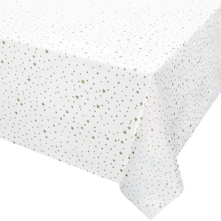 
4 Pack Gold Dot Confetti Rectangular Table Covers Plastic Tablecloths for Parties Thanksgiving Christmas Wedding 
