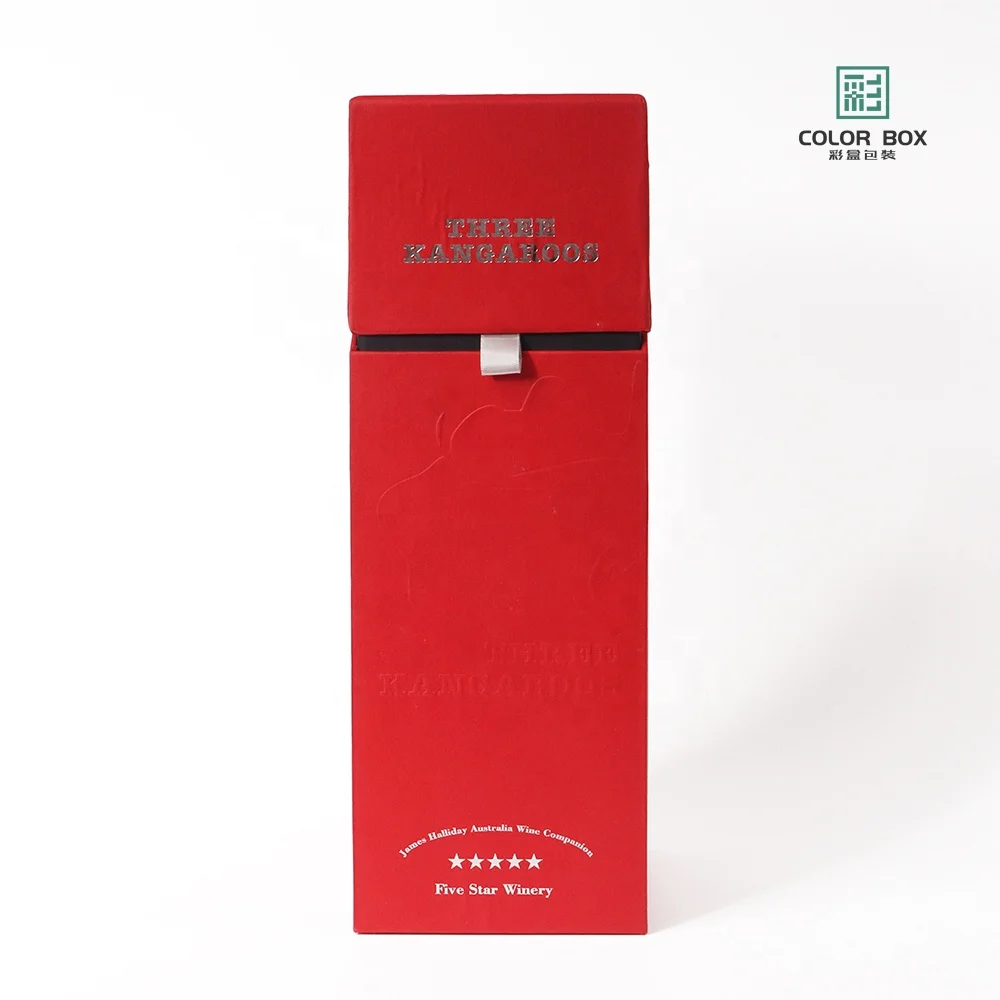 Red senior clamshell gift box Wine box custom wine drinks holiday gift packaging mass customization