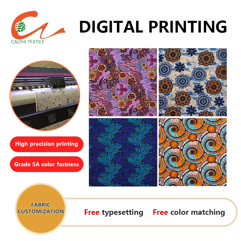 Low MOQ Custom Chiffon Flannelette Mesh Twill Organza Jacquard Print Fabric Digital Printing Pattern Designer