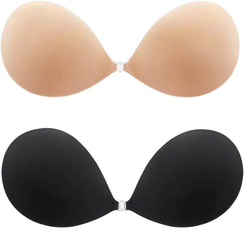 Adhesive Sticky Bra for Women Push Up Invisible Reusable Strapless Silicone Bras with Breast Lift for Backless Dress